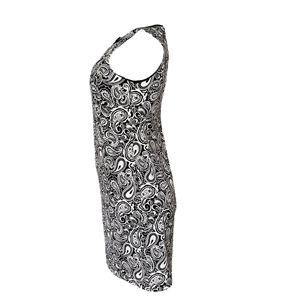 Talbots Black and White Paisley Sleeveless Cotton Shift Dress Sz: 8 NWOT - Picture 2 of 11